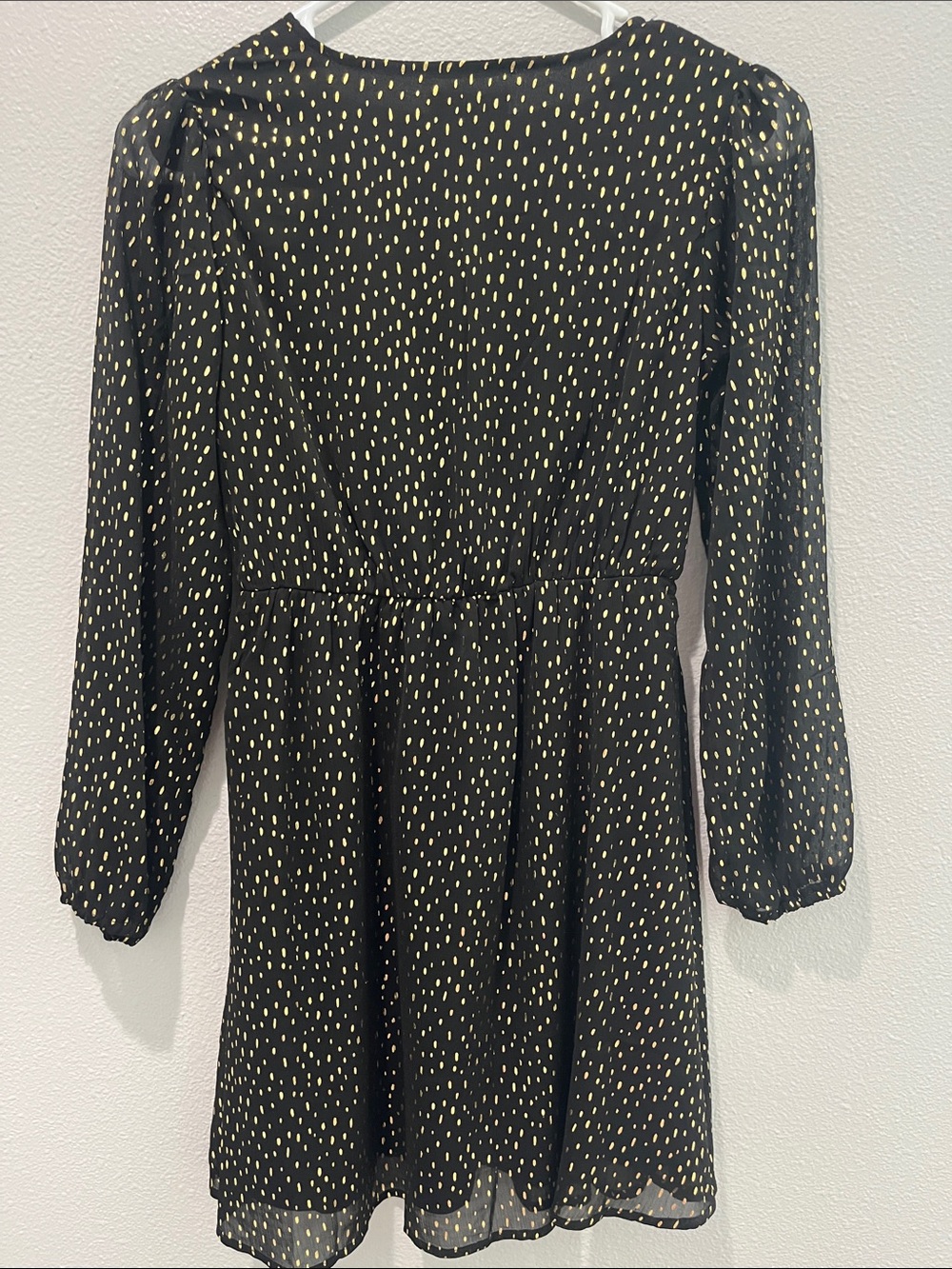 Chelsea & Violet Black Dress with Gold Dot Accent - Picture 4 of 8